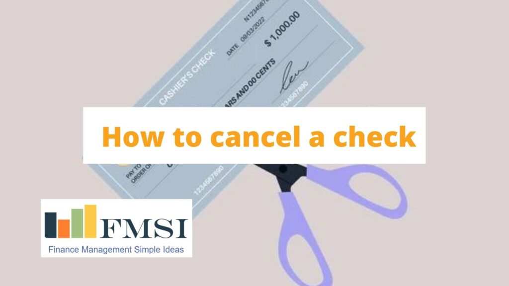 How to cancel a check | Finance Management Simple Ideas